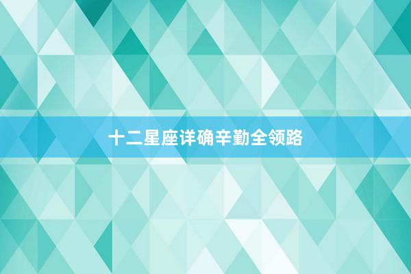 十二星座详确辛勤全领路